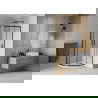 Mexen Rio halfronde douchecabine 80 x 80 cm, transparant, zwart + Flat douchebak, wit - 863-080-080-70-00-4110B