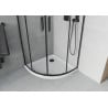 Mexen Rio Duschkabine Halbrund 80 x 80 cm, transparent, schwarz + Duschwanne Flat, weiß - 863-080-080-70-00-4110B