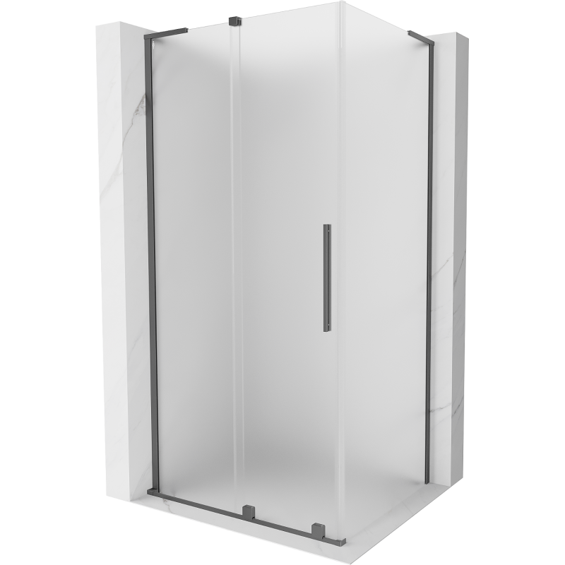 Mexen Velar L sliding shower cabin 100 x 85 cm, frost, gun metal - 871-100-085-33-95