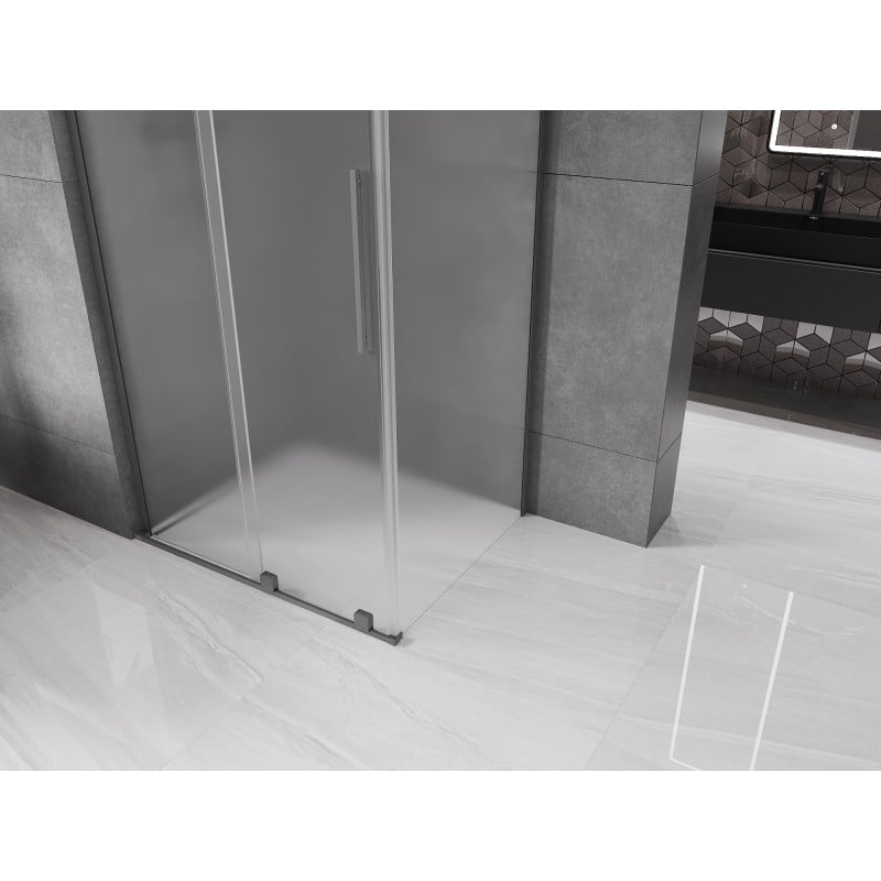 Mexen Velar L cabina doccia scorrevole 110 x 80 cm, brinato, gun metal - 871-110-080-33-95