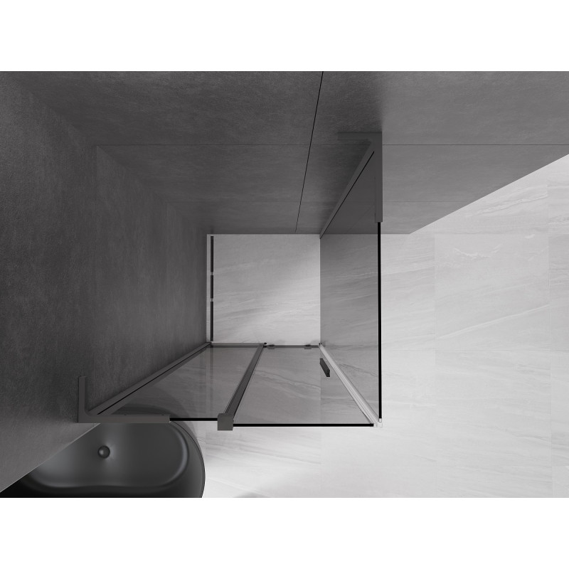 Mexen Velar L kliznička kabina s kliznim vratima 90 x 90 cm, grafit, gun metal - 871-090-090-43-95