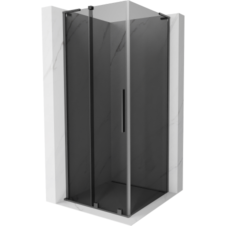 Mexen Velar L sliding shower cabin 100 x 100 cm, graphite, gun metal - 871-100-100-43-95