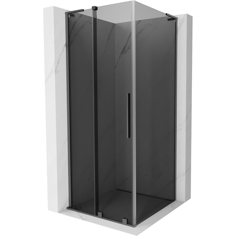 Mexen Velar L cabina de ducha corredera 110 x 110 cm, grafito, metal cepillado - 871-110-110-43-95
