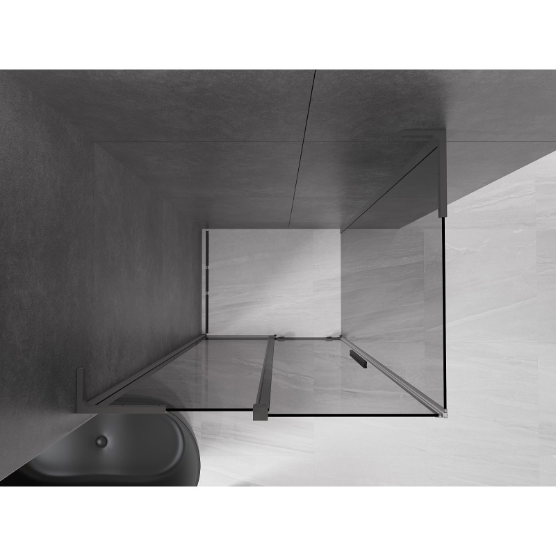 Mexen Velar L klizna tuš kabina na klizanje 100 x 70 cm, grafit, gun metal - 871-100-070-43-95