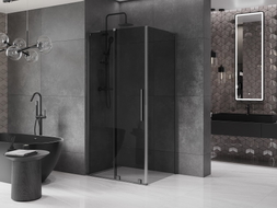 Mexen Velar L klizna tuš kabina 110 x 85 cm, grafit, gun metal - 871-110-085-43-95