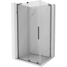 Mexen Velar L cabina doccia scorrevole 90 x 110 cm, trasparente, gun gray spazzolato - 871-090-110-03-66