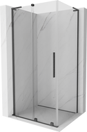 Mexen Velar L cabina doccia scorrevole 90 x 110 cm, trasparente, gun gray spazzolato - 871-090-110-03-66