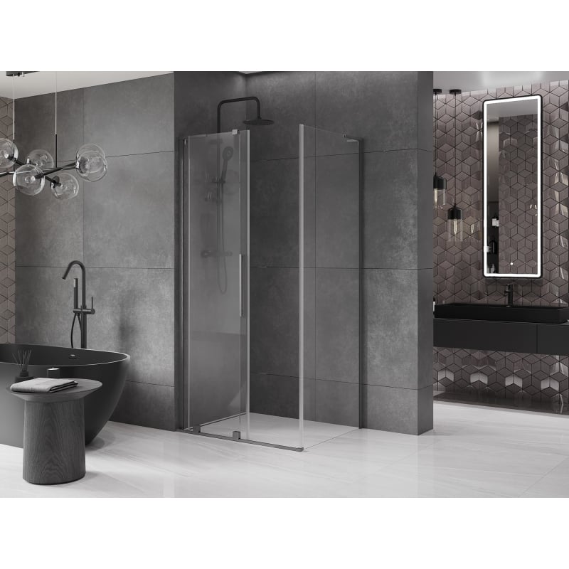 Mexen Velar L liuguks kabin dušinurk 110 x 85 cm, läbipaistev, harjatud püssihall - 871-110-085-03-66