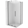 Mexen Velar L sliding shower cabin 90 x 90 cm, frost, gun gray brushed - 871-090-090-33-66