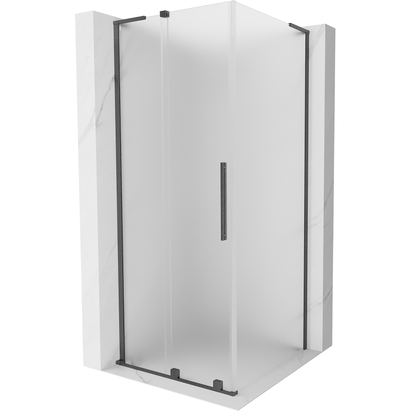 Mexen Velar L cabine de duche de correr 100 x 100 cm, fosco, cinza pistola escovado - 871-100-100-33-66