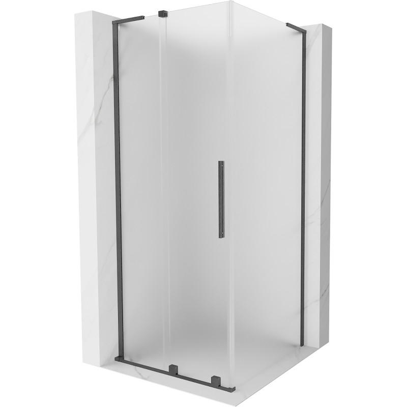 Mexen Velar L liuguks dušinurk, 110 x 110 cm, jääklaas, harjatud gun gray - 871-110-110-33-66