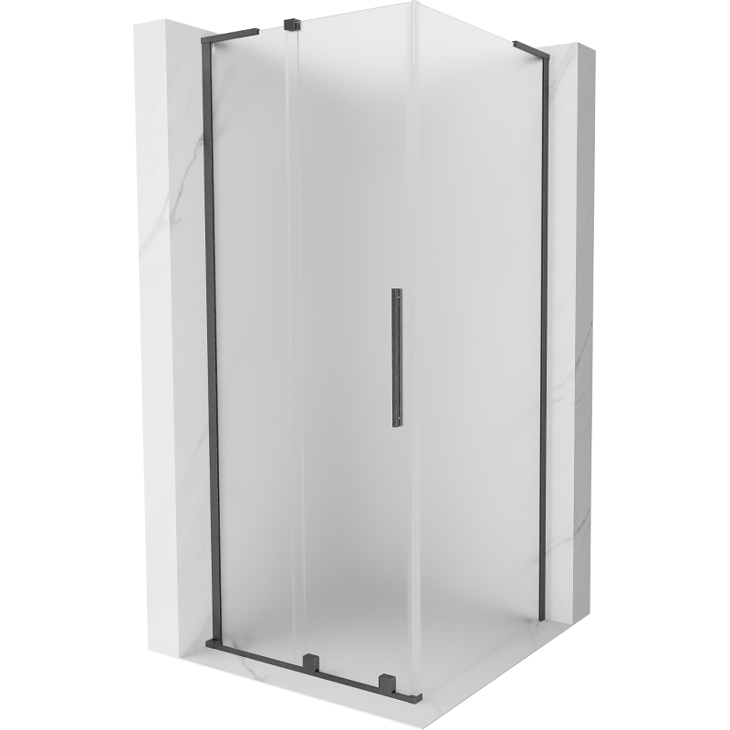 Mexen Velar L cabina de ducha corredera 120 x 120 cm, escarcha, gris pistola cepillado - 871-120-120-33-66