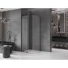 Mexen Velar L Sliding Shower Enclosure 120 x 120 cm, Frosted, Gun Gray Brushed - 871-120-120-33-66