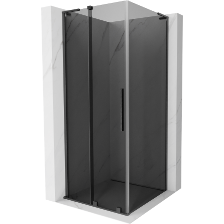 Mexen Velar L Duschkabine schiebbar 120 x 120 cm, grafit, gun gray gebürstet - 871-120-120-43-66