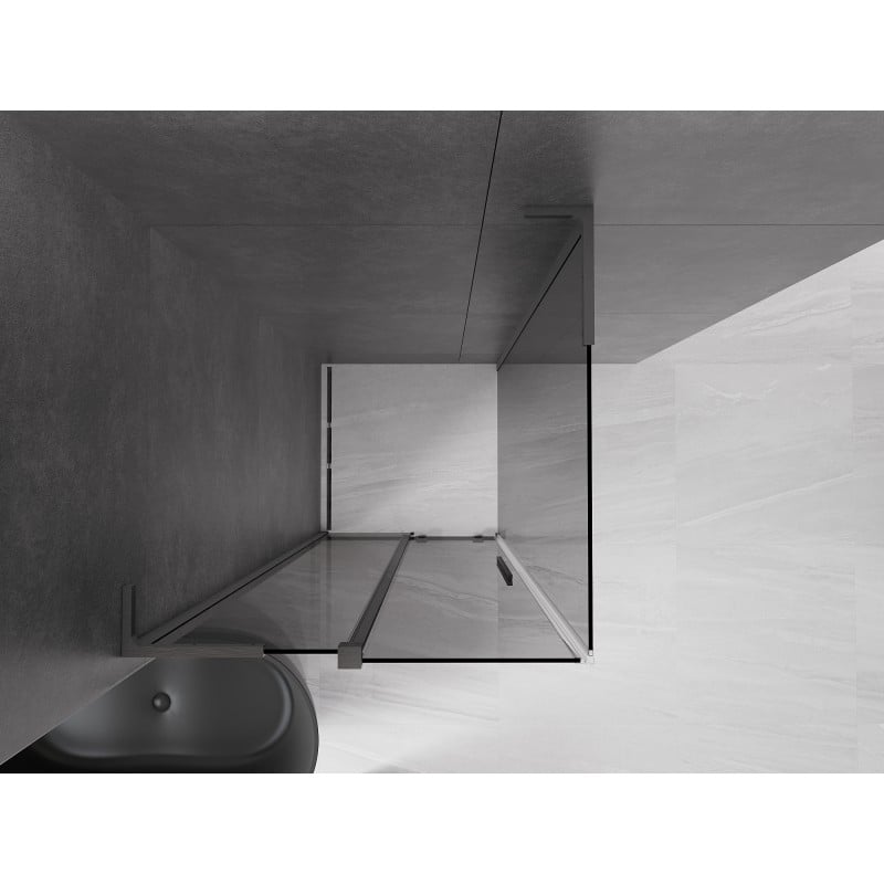 Mexen Velar L kabina prysznicowa rozsuwana 110 x 110 cm, grafit, gun gray szczotkowany - 871-110-110-43-66