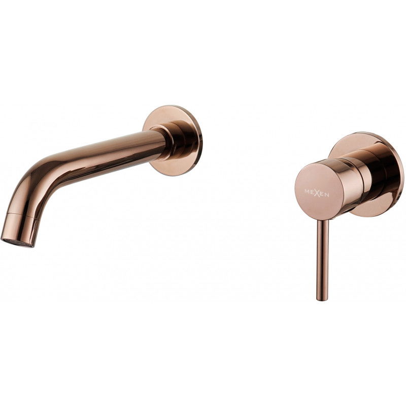 Mexen Alma wall-mounted washbasin tap, rose gold - 75015-60