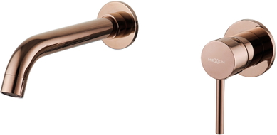 Mexen Alma wall-mounted washbasin faucet, rose gold - 75015-60