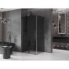 Mexen Velar L Duschkabine schiebbar 90 x 80 cm, graphit, gebürstet Gun Gray - 871-090-080-43-66
