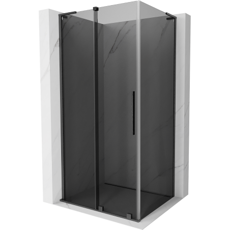 Mexen Velar L Duschkabine schiebbar 90 x 80 cm, graphit, gebürstet Gun Gray - 871-090-080-43-66