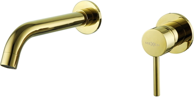 Mexen Alma concealed washbasin tap, gold - 75015-50