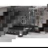 Mexen Velar L Duschkabine Schiebetür 90 x 75 cm, Graphit, gebürstet Gun Gray - 871-090-075-43-66