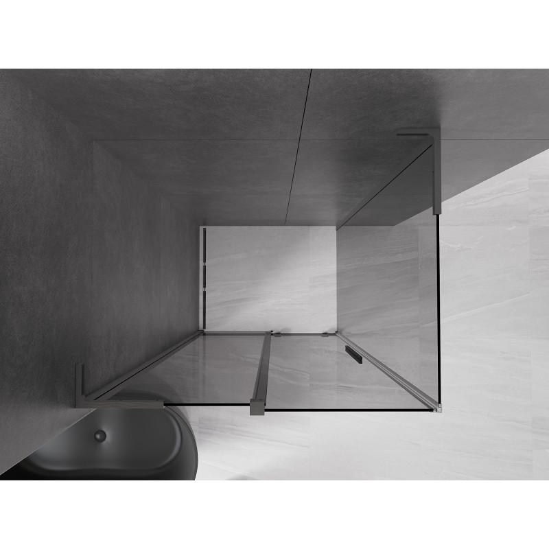 Mexen Velar L kabina prysznicowa rozsuwana 90 x 85 cm, grafit, gun gray szczotkowany - 871-090-085-43-66