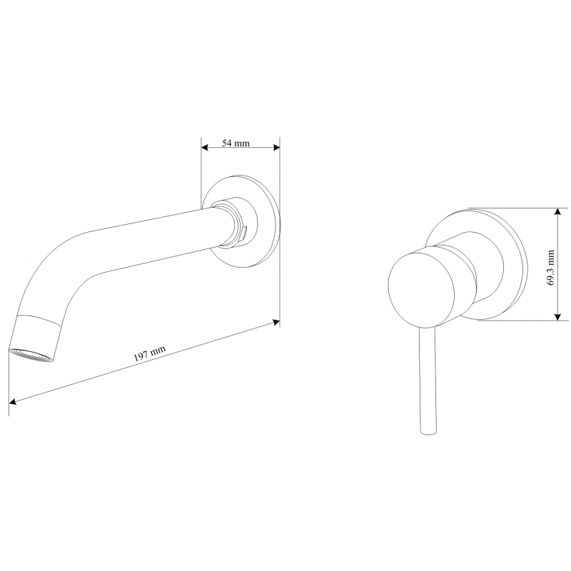 Mexen Alma grifo empotrado para lavabo, blanco - 75015-20
