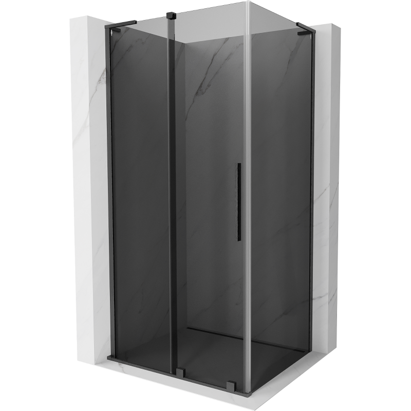 Mexen Velar L cabina doccia scorrevole 100 x 75 cm, grafite, grigio canna di fucile spazzolato - 871-100-075-43-66