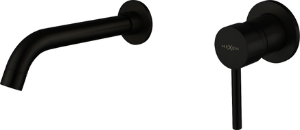 Mexen Alma wall-mounted washbasin faucet, black - 75015-70