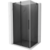 Mexen Velar L cabina de ducha corredera 100 x 110 cm, grafito, gun gray cepillado - 871-100-110-43-66