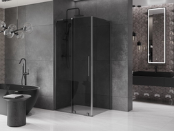 Mexen Velar L klizna tuš kabina klizna 110 x 80 cm, grafit, četkano gun gray - 871-110-080-43-66