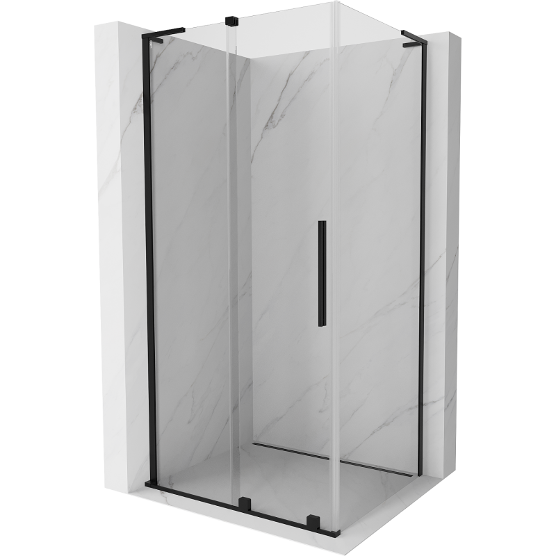 Mexen Velar L Schiebeduschkabine 90 x 100 cm, transparent, schwarz - 871-090-100-03-70