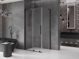 Mexen Velar L Duschkabine zum Schieben 100 x 80 cm, transparent, schwarz - 871-100-080-03-70
