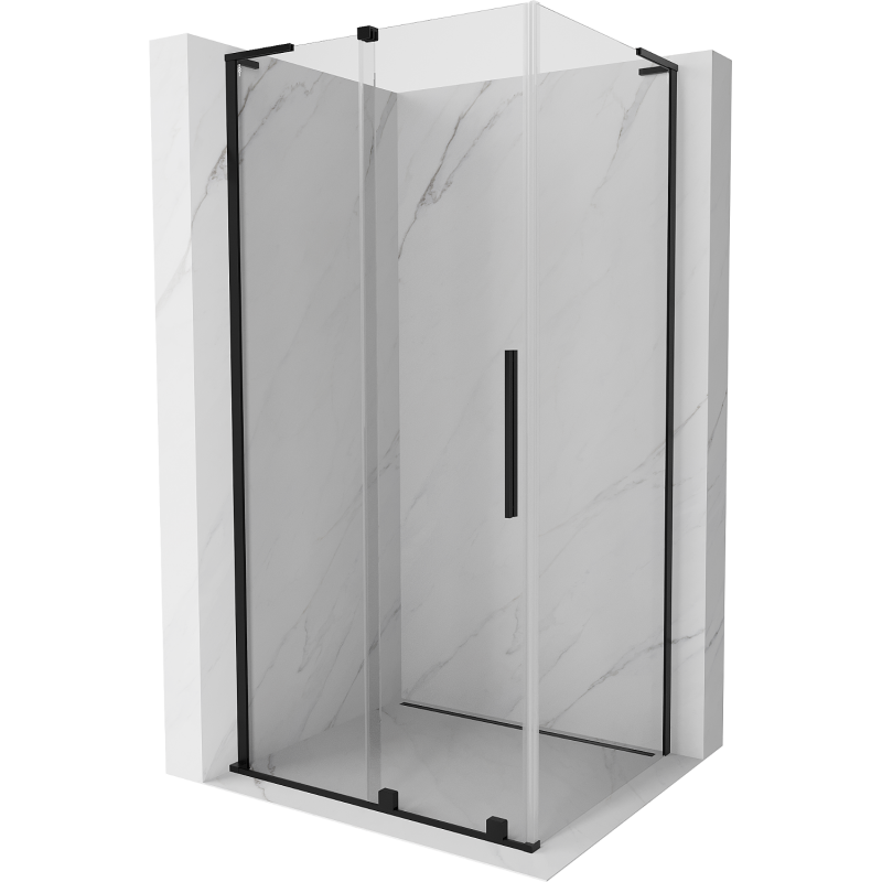 Mexen Velar L Duschkabine zum Schieben 100 x 80 cm, transparent, schwarz - 871-100-080-03-70