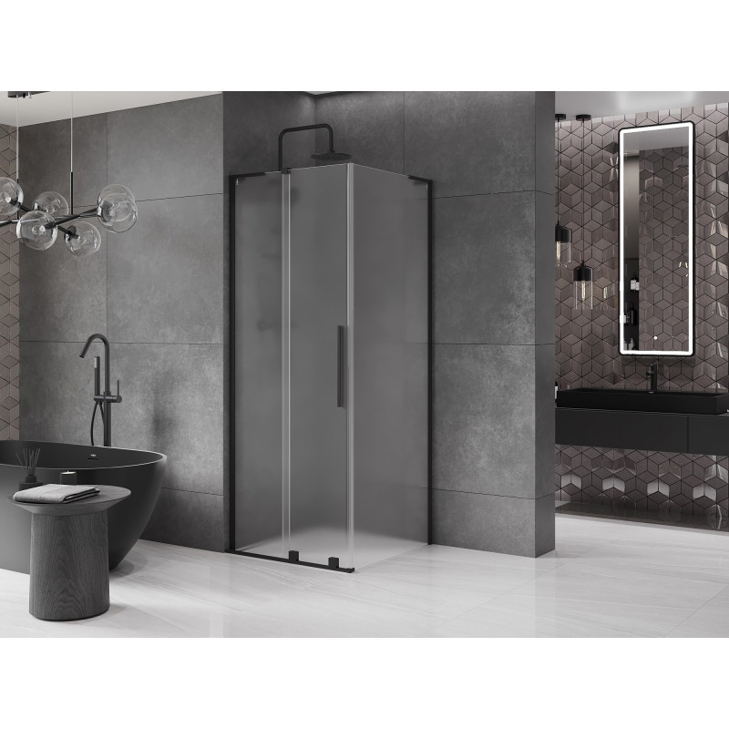 Mexen Velar L lükandusega dušinurk 90 x 90 cm, matt, must - 871-090-090-33-70