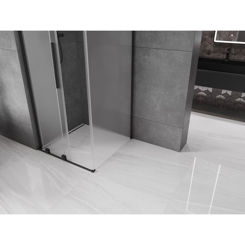 Mexen Velar L cabina doccia scorrevole 100 x 100 cm, smerigliato, nero - 871-100-100-33-70