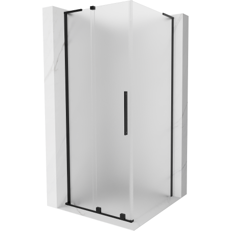 Mexen Velar L cabine de douche coulissante 120 x 120 cm, givrée, noire - 871-120-120-33-70