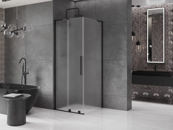 Mexen Velar L cabina doccia scorrevole 120 x 120 cm, sabbio, nero - 871-120-120-33-70