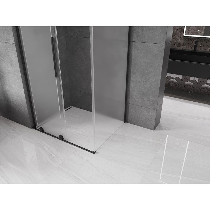 Mexen Velar L συρόμενη ντουζιέρα 90 x 110 cm, ματ, μαύρη - 871-090-110-33-70