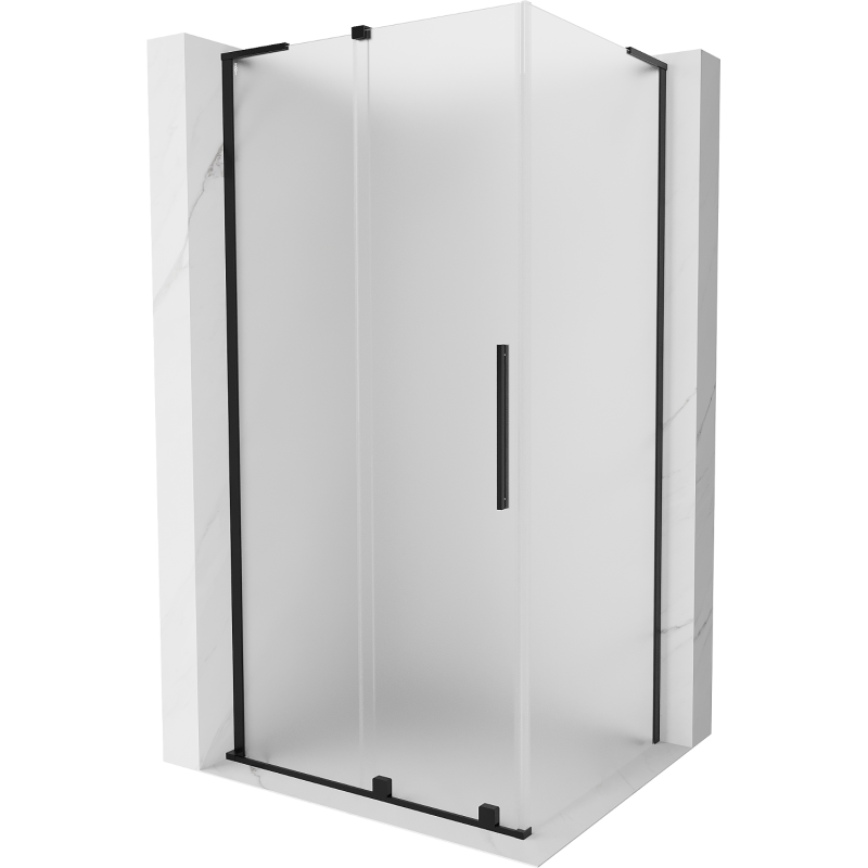 Mexen Velar L sliding shower cabin 110 x 90 cm, frosted, black - 871-110-090-33-70