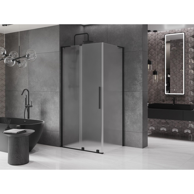 Mexen Velar L klizna tuš kabine sa kliznim vratima 120 x 110 cm, osjenčana, crna - 871-120-110-33-70