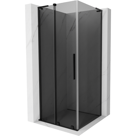 Mexen Velar L cabina doccia scorrevole 100 x 100 cm, grafite, nero - 871-100-100-43-70