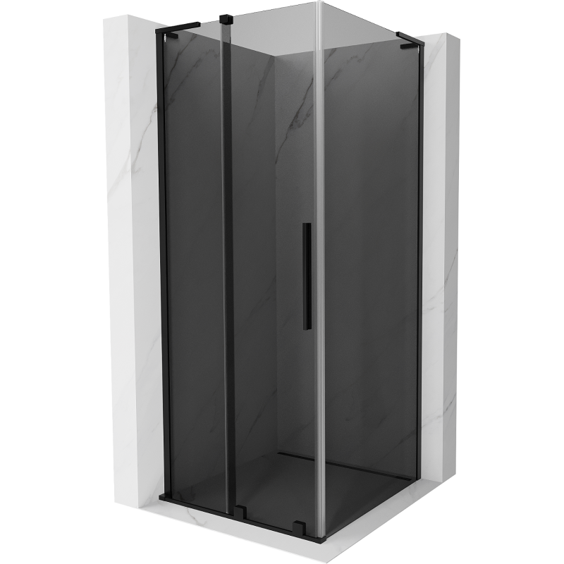 Mexen Velar L schuifdouchecabine 120 x 120 cm, grafiet, zwart - 871-120-120-43-70