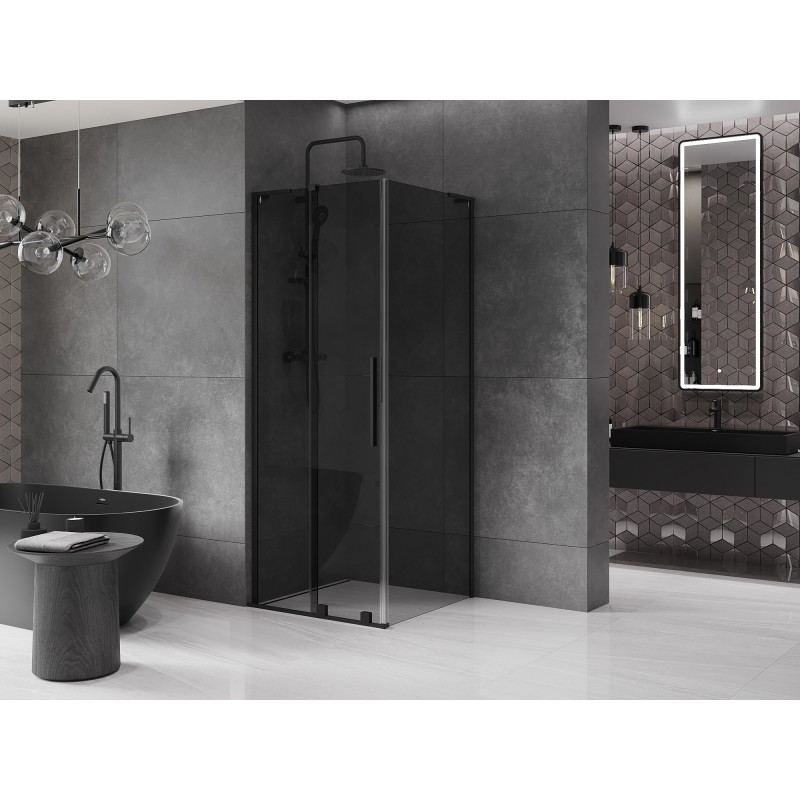 Mexen Velar L klizna tuš kabina klizna vrata 120 x 120 cm, grafit, crna - 871-120-120-43-70