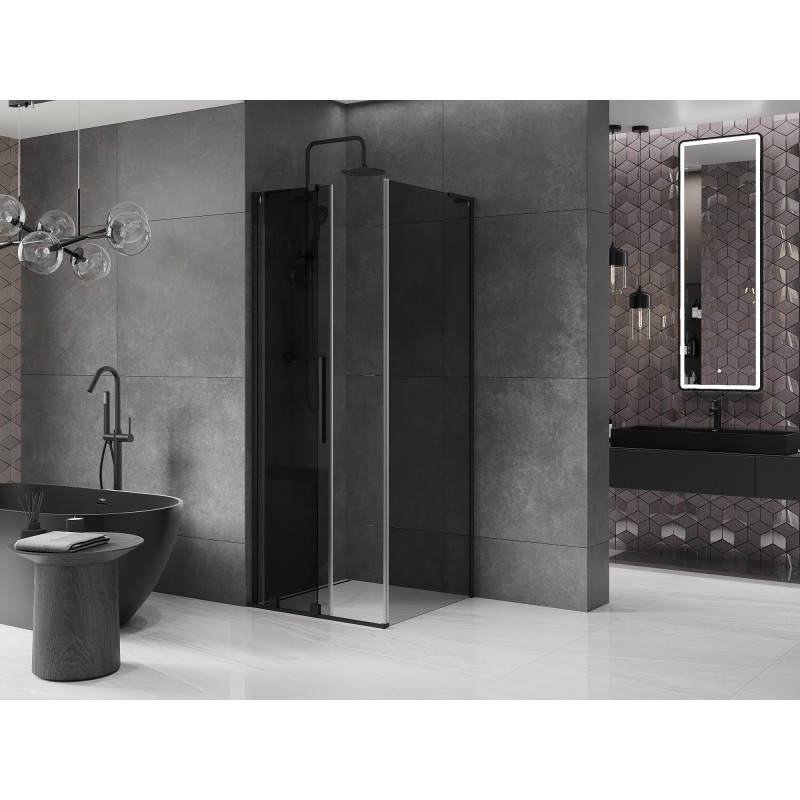 Mexen Velar L klizna tuš kabina klizna vrata 120 x 120 cm, grafit, crna - 871-120-120-43-70
