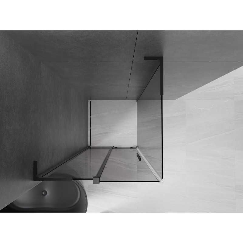 Mexen Velar L klizna tuš kabina klizna vrata 120 x 120 cm, grafit, crna - 871-120-120-43-70