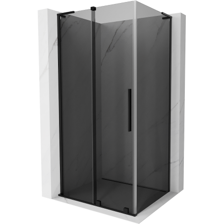 Mexen Velar L Duschkabine schiebbar 90 x 70 cm, Graphit, Schwarz - 871-090-070-43-70