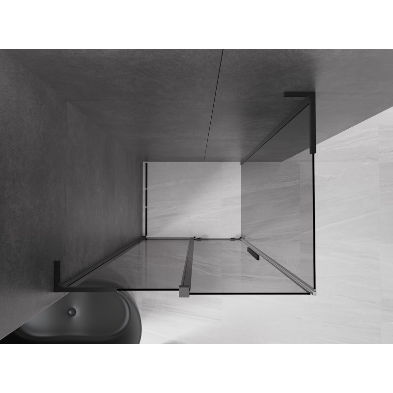 Mexen Velar L kabina prysznicowa rozsuwana 90 x 85 cm, grafit, czarna - 871-090-085-43-70