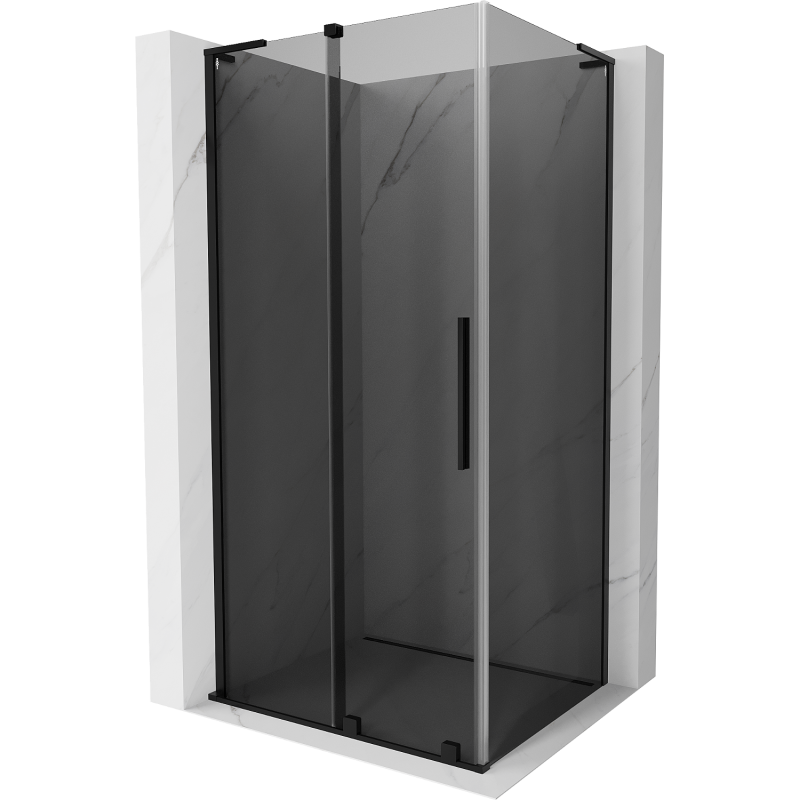 Mexen Velar L sliding shower cabin 90 x 100 cm, graphite, black - 871-090-100-43-70