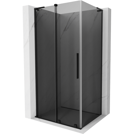Mexen Velar L Sliding Shower Enclosure 90 x 100 cm, Graphite, Black - 871-090-100-43-70
